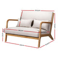 Artiss Armchair Beige Fabric Lounge Chair with Wood Frame