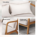 Artiss Armchair Beige Fabric Lounge Chair with Wood Frame