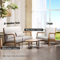 Artiss Armchair Beige Fabric Lounge Chair with Wood Frame