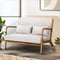 Artiss Armchair Beige Fabric Lounge Chair with Wood Frame