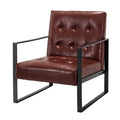 Artiss PU Leather Armchair Brown Metal Frame Lounge Accent Chair