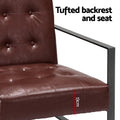 Artiss PU Leather Armchair Brown Metal Frame Lounge Accent Chair