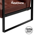 Artiss PU Leather Armchair Brown Metal Frame Lounge Accent Chair
