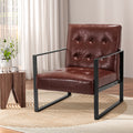 Artiss PU Leather Armchair Brown Metal Frame Lounge Accent Chair