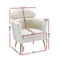 Artiss Armchair Boucle Fabric White