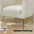 Artiss Armchair Boucle Fabric White