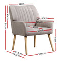 Artiss Fabric Armchair Beige