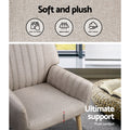 Artiss Fabric Armchair Beige