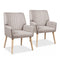 Artiss Faux Fabric Armchair Beige 2 Pack