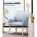 Artiss Fabric Armchair Blue Grey Sebastini