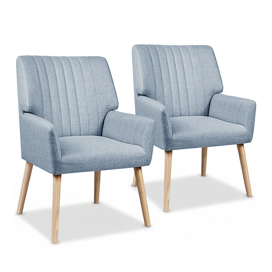 Artiss Armchair Fabric Blue Grey 2 Seater