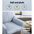 Artiss Armchair Fabric Blue Grey 2 Seater