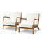 Artiss Armchair Faux Fabric Beige 2 Pack