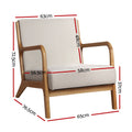Artiss Armchair Faux Fabric Beige 2 Pack