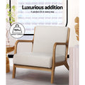 Artiss Armchair Faux Fabric Beige 2 Pack