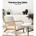 Artiss Armchair Faux Fabric Beige 2 Pack