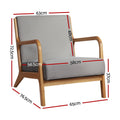Artiss Armchair Fabric Light Grey