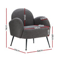 Artiss Armchair Boucle Charcoal