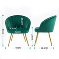 Artiss Velvet Armchair Green Eloise