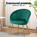 Artiss Velvet Armchair Green Eloise