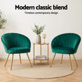 Artiss Velvet Armchair Green Eloise