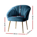 Artiss Velvet Armchair Blue Eloise