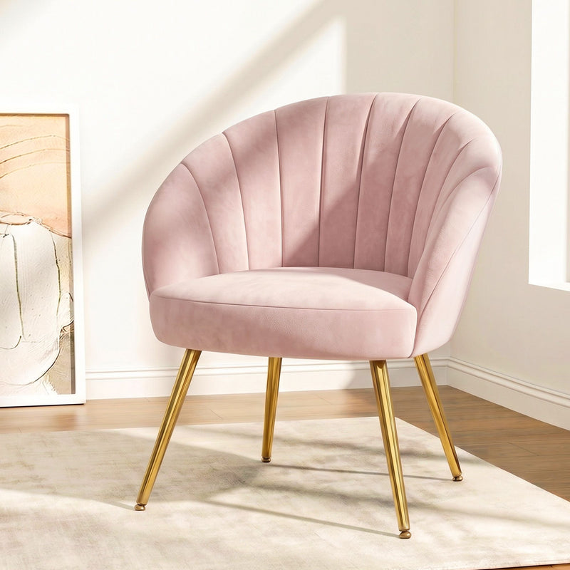 Artiss Velvet Armchair Pink Eloise