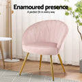 Artiss Velvet Armchair Pink Eloise