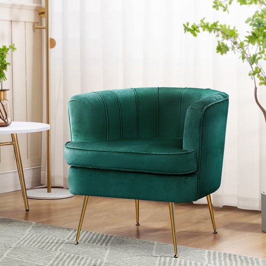 Artiss Velvet Armchair Green Norvia