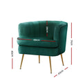Artiss Velvet Armchair Green Norvia