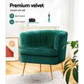 Artiss Velvet Armchair Green Norvia