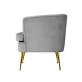Artiss Velvet Armchair Grey Accent Chair Lounge Sofa Couch