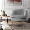 Artiss Velvet Armchair Grey Accent Chair Lounge Sofa Couch