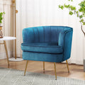 Artiss Velvet Armchair Blue Norvia