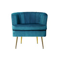Artiss Velvet Armchair Blue Norvia