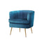 Artiss Velvet Armchair Blue Norvia
