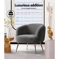 Artiss Armchair Charcoal Sherpa Boucle Lounge Accent Chair