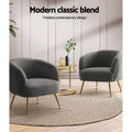 Artiss Armchair Charcoal Sherpa Boucle Lounge Accent Chair