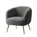 Artiss Armchair Charcoal Sherpa Boucle Lounge Accent Chair