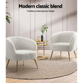 Artiss Armchair Sherpa Boucle White Accent Chair Lounge