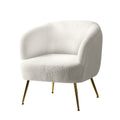 Artiss Armchair Sherpa Boucle White Accent Chair Lounge