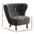 Artiss Charcoal Armchair Lounge Accent Chair Sofa Couch