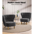 Artiss Charcoal Armchair Lounge Accent Chair Sofa Couch