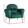Artiss Green Velvet Armchair Caroline
