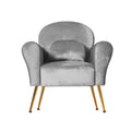 Artiss Armchair Lounge Chair Accent Grey Velvet Cushion Sofa