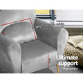 Artiss Armchair Lounge Chair Accent Grey Velvet Cushion Sofa