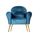 Artiss Armchair Navy Velvet Accent Chair Lounge Sofa Cushion
