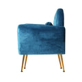 Artiss Armchair Navy Velvet Accent Chair Lounge Sofa Cushion