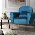Artiss Armchair Navy Velvet Accent Chair Lounge Sofa Cushion