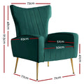 Artiss Kate Green Velvet Armchair